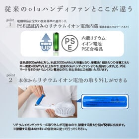 【ホワイト】oluプラスハンディファン