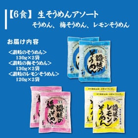 ＜シンプル百科＞【6食】そうめんアソート6食