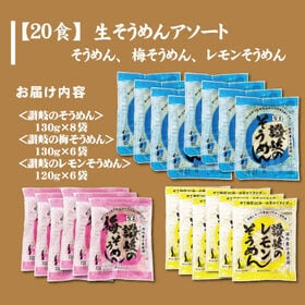 ＜シンプル百科＞【20食】そうめんアソート20食