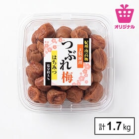 ＜シンプル百科＞【1.7kg】紀州南高梅つぶれ梅 塩分約3% はちみつ味 | 紀州南高梅の大粒減塩梅。