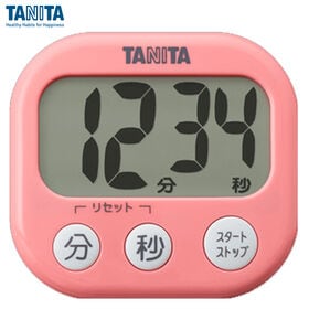 【ピンク】TANITA タニタ　キッチンタイマー でか見え100分計