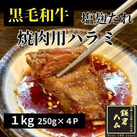 【計1kg/250g×4パック】極上黒毛和牛ハラミ（にんにく...