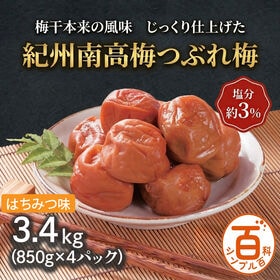 ＜シンプル百科＞【3.4kg】紀州南高梅つぶれ梅 塩分約3% はちみつ味 | 紀州南高梅の大粒減塩