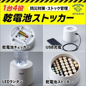 スマイルキッズ 1台4役 乾電池ストッカー ABS-100