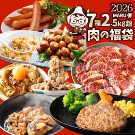 【7種/約2.5kg】MARU得 肉の福袋  冷凍おかずセット | ハンバーグ・牛丼・ハラミ焼肉・とりてり・肉団子・炒飯・ソーセージ