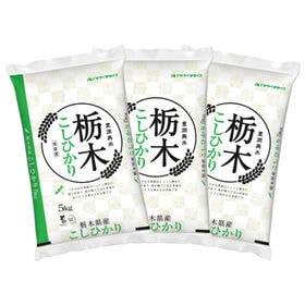 計15kg(5kg×3袋)】[精米]令和7年産 栃木県産コシヒカリ 白米を税込