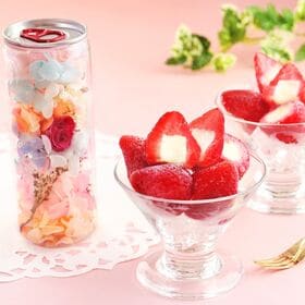 プリザーブドセット「春摘み苺アイス」(SI-SSO) 贈り物に★ | 練乳入り苺アイスときれいなプリザーブドフラワーのセット♪見た目も華やかなひとときを！