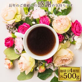 【計2kg(500g×4種)】感謝の珈琲飲み比べ 春季限定version＜挽き具合：粗挽き＞