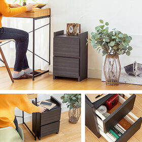 【2段】職人が作るスリムワゴンチェスト＜完成品＞
