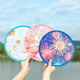 携帯しやすい折り畳める和柄うちわ（柄ランダム）2個セット