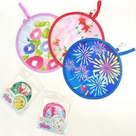 携帯しやすい折り畳める和柄うちわ（柄ランダム）2個セット
