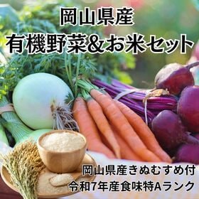岡山県産 鬼ノ城農園おまかせ有機野菜＆お米(きぬむすめ)セット
