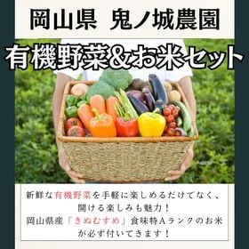 岡山県産 鬼ノ城農園おまかせ有機野菜＆お米(きぬむすめ)セット