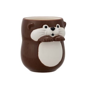 【チョコ】カワウソカフェ そっとそえ手湯呑 カワウソ | カワウソのかわいいおててといつでも触れあえます
