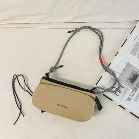 軽量撥水大容量クロスボディショルダーバッグ【ベージュ】