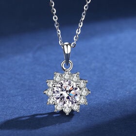 【サンフラワー】ネックレス レディース 一粒 ジルコニアペンダント シンプル 上品 高見え | シンプルなのに華やかな向日葵モチーフ、大人の女性にふさわしい、大ぶりな輝きと贅沢な輝き
