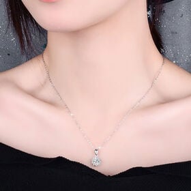 【サンフラワー】ネックレス レディース 一粒 ジルコニアペンダント シンプル 上品 高見え