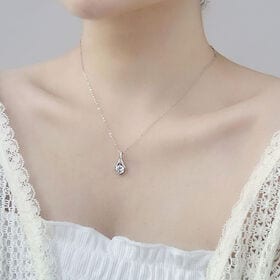 【マーメイドテール】一粒ネックレス ペンダント レディース 人魚の尾ひれのようなツイストモチーフ