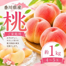 【約1kg(4~5玉入)】ご家庭用 香川県産 桃(もも) 四国最大の桃の産地
