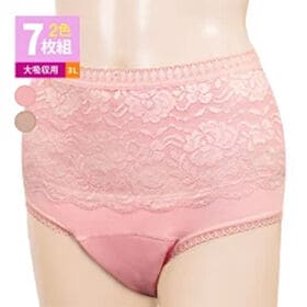 【3L】さわやか安心花柄レース深ばき安心ショーツ 2色7枚組 大吸収用