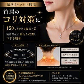 スリーストーン・スクリュー磁気ネックレス