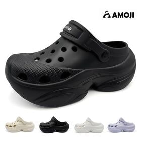 【ブラック/24cm】レディース 厚底 美脚 クロッグサンダル 2WAY 通気性 CL0858 | 厚底で美脚見え、軽くて歩きやすい一足