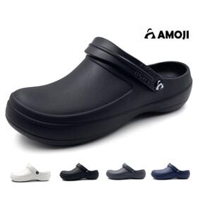 【ブラック/29cm】ワークサンダル クロッグ 軽量 滑りにくい WK203 | 長時間歩いても疲れにくいワークサンダル