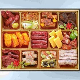 【12/30午前着】牛たん炭焼 利久 和洋中おせち二段重【亀】+牛たん真空パック(塩味)付