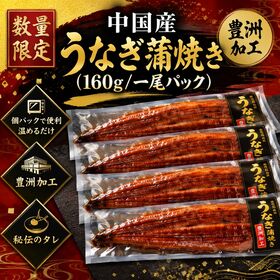 【一尾160g×10パック】うなぎ蒲焼き  無頭/背開き 中国産