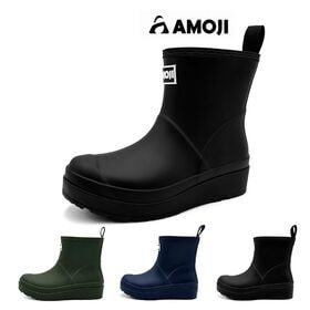 【ブラック/23.5cm】レイン ハイカット 防水 軽量 滑りにくい 男女兼用 雨靴 CB1021