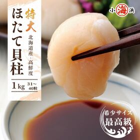 希少な特大 ジャンボサイズ ホタテ貝柱 1kg (31-40粒) S/2S 北海道 | 極寒の海で育つホタテ貝ならではのとろーり甘い貝柱をお楽しみください