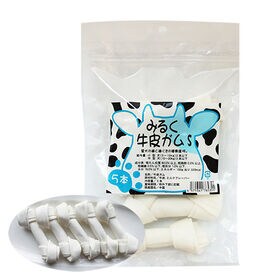 みるく牛皮ガム Sサイズ 4Pセット (1P/5本入り) 骨型ガム 犬用おやつ