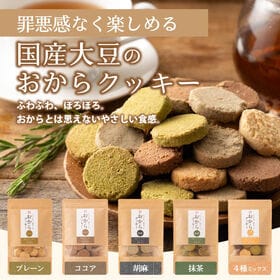 【400g(100g×4袋)】しっとりふわふわおからクッキー(胡麻)  ※割れ欠けあり