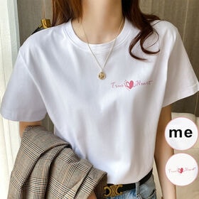 【ハートタイプ/Mサイズ】ホワイトTシャツ ハート 半袖
