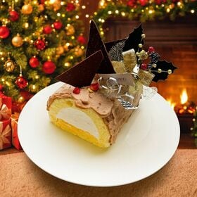 【12/22着】【1本】白金ブッシュドノエル(ショコラ)《ハーフ》 | カスタードクリームと生クリームの最も美味しい黄金律
