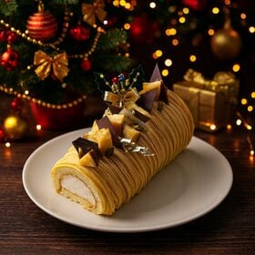 【12/22着】【1本】幻のさつまいもシルクスイートの白金モンブランブッシュドノエル | カスタードクリームと生クリームの最も美味しい黄金律