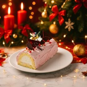 【12/22着】【1本】白金ブッシュドノエル(苺) | カスタードクリームと生クリームの最も美味しい黄金律
