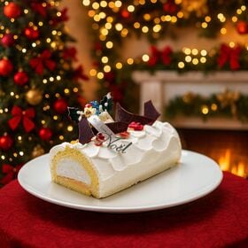 【12/22着】【1本】白金ブッシュドノエル | カスタードクリームと生クリームの最も美味しい黄金律
