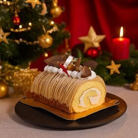 【12/22着】【1本】献上栗山江栗の白金プレミアムジャージーブッシュドノエル | 献上栗として名高い山江栗をたっぷり使ったブッシュドノエル