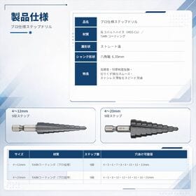 ステップドリル 2本セット <4-12mm・4-20mm>