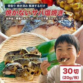 【日替わり数量限定】骨取りサバ塩焼き30切れ(20g×10切×3袋／合計600g)【先行チケット利用NG】