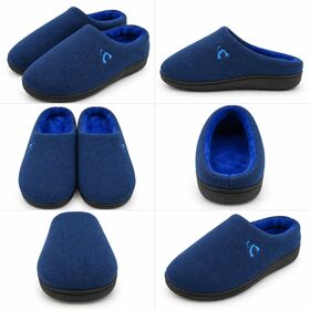 【ネイビー/29-30cm】スリッパ ルームシューズ 暖かい 冬用 室内履き AM1007