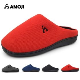 【レッド/27-28cm】スリッパ ルームシューズ 暖かい 冬用 室内履き AM1007