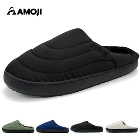 【ブラック/29-30cm】スリッパ ルームシューズ 暖かい 冬用 室内履き AM1030 | 足元をやさしく包み込む、寒い季節にうれしいルームシューズ