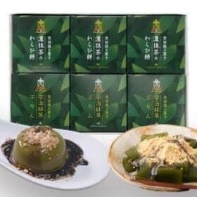 【日替わり数量限定】京都茶の蔵 宇治抹茶プリンと宇治抹茶わらび餅(各3個、計6個セット)きな粉・黒蜜 付き【先行チケット利用NG】