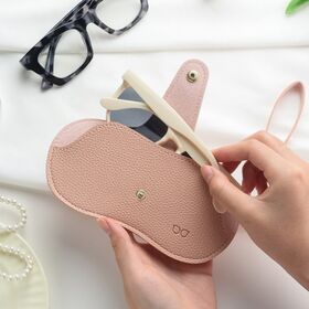 【ピンク】バッグに掛けてサッと収納♪おしゃれで便利なメガネケース