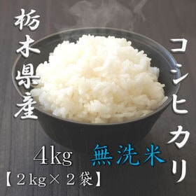 【計4kg/2kg×2袋】[精米]令和8年産 栃木県産コシヒカリ 無洗米