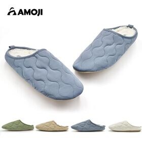 【ブルー/25-26cm】スリッパ ルームシューズ ボア 暖かい 冬用 室内履き AM1024 | ふわふわボアが足元をやさしく包み込む。寒い季節のおうち時間を暖かく快適に。