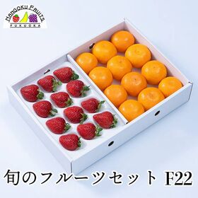 【予約受付】12月上旬~順次出荷 旬のフルーツセットF22 (あまおう・蜜柑) | 旬のフルーツを1箱に！冬の定番フルーツを詰合せにしました。