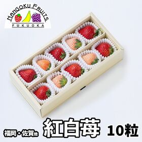 【予約受付】12月上旬~順次出荷【福岡・佐賀】10粒　紅白いちごギフトボックス | ギフトにお祝ごとにイベントにおススメ！